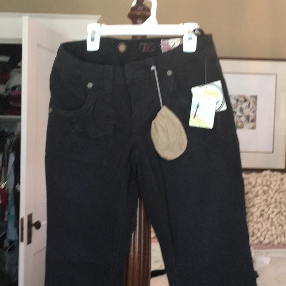 Free people black cropped pants